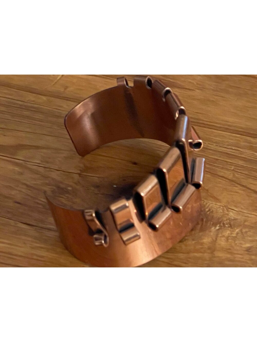 Vintage Copper Modernist Wide Cuff Bracelet